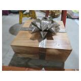 WOOD BOX W/ METAL BOW ON TOP