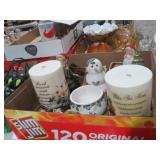 COLL. SANTA FIGURINES, CANDLES & MISC