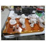 COLL. CERAMIC ANGEL CANDLEHOLDERS & MISC