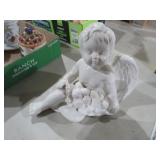 CERAMIC CHERUB STATUE