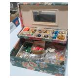 JEWELRY BOX W/ ESTATE EARRINGS AND NECKLACES