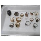 14 ESTATE RINGS VARIOUS SIZES
