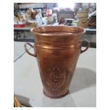 LARGE BRASS URN W/ HANDLES 10X13