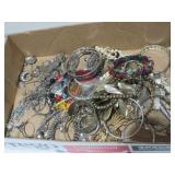 BOX OF ESTATE JEWELRY EARRINGS,BRACELETS