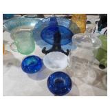 COLL OF DEPRESSION GLASS, COBALT GLASS, & ETC
