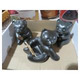 RARE PIGEON FORGE POTTERY FINE BLACK BEAR FIGURES