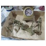 COLL OF BRASS ITEMS AND HOWARD MILLER CLOCK