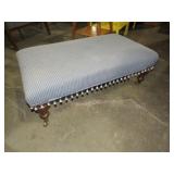 NICE PADDED OTTOMAN W/ BRASS FEET
