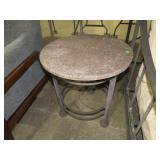 METAL BASE CONCRETE TOP PATIO TABLE