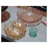 COLLECTION OF PINK DEPRESSION GLASS AND ETC