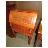 CARVED 2 DWR DROP FRONT SECRETARY