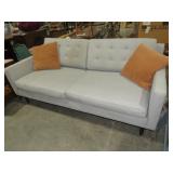 GREY CLOTH SOFA W/ PILLOWS