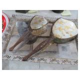 VINTAGE VANITY SET WITH MIRRORED TRAY