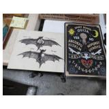 TIN OUIJA BOARD AND BAT PICTURE