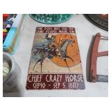 METAL CHIEF CRAZY HORSE ADV SIGN