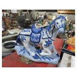 BLUE & WHITE PORCELAIN HORSE