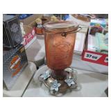 VINTAGE GLASS HUMMING BIRD FEEDER