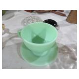 JADITE SOUP CUP WITH SAUCER