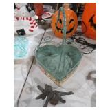 CAST IRON FAIRY WITH METAL HAND PAINTED BASKET