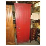RED PAINTED PRIMITIVE CABINET