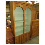 SOLID WOOD 2DR OPEN FRONT DISPLAY HUTCH