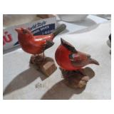 (2)CARVED WOOD BIRDS