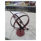 METAL ARMILLARY SPHERE GLOBE WITH ARROW
