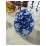 CERAMIC BLUE EGG PAPERWEIGHT