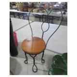 WOOD AND METAL ICE CREAM PARLOR DOLL CHAIR