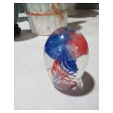 GLASS JELLYFISH PAPERWEIGHT