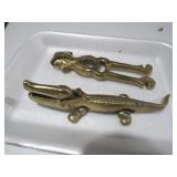 PAIR OF VINTAGE BRASS NUT CRACKERS