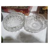 (2) VINTAGE GLASS ASH TRAYS