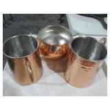 COPPER PLATED HAMMERED STEINS AND BOWL