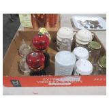 COLLECTION OF CERAMIC AND GLASS S&P SHAKERS