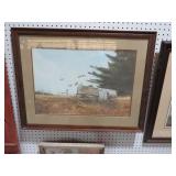 FRAMED WAGON IN THE FIELD PRINT