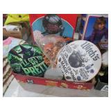 COLLECTION OF HOURGLASS AND TIN HALLOWEEN SIGNS