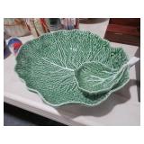 HANDPAINTED PORTUGAL LEAF SERVING BOWL