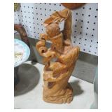 WOOD CARVED ASIAN WOMAN FIGURE