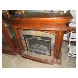 CHERRY FINISH ELECTRIC FIREPLACE W/ MANTLE