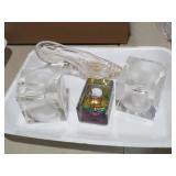 COLLECTION OF GLASS PAPERWEIGHTS AND SLIPPER
