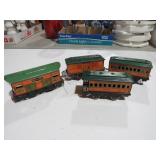 (4) VINTAGE METAL TRAIN CARS
