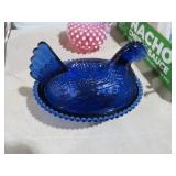 COBALT BLUE HEN ON NEST
