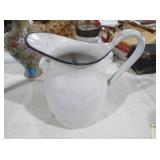 VINTAGE WHITE ENAMEL PITCHER