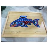 JOE WILSON SALMON LEGEND WOODEN ART PIECE