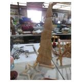 TALL WOODEN DECO CHRISTMAS TREE AND HANDMADE STAR