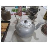 VINTAGE ALUMINUM KETTLE WITH COIL HANDLE
