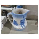 EARLY SALT GLAZE WITH COBALT PITCHER
