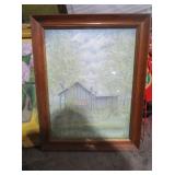 FRAMED COUNTRY LANDSCAPE PAINTING