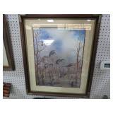FRAMED DUCKS IN FLIGHT PRINT