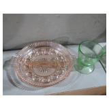 GLOWING URANIUM AND DEPRESSION GLASS PIECES